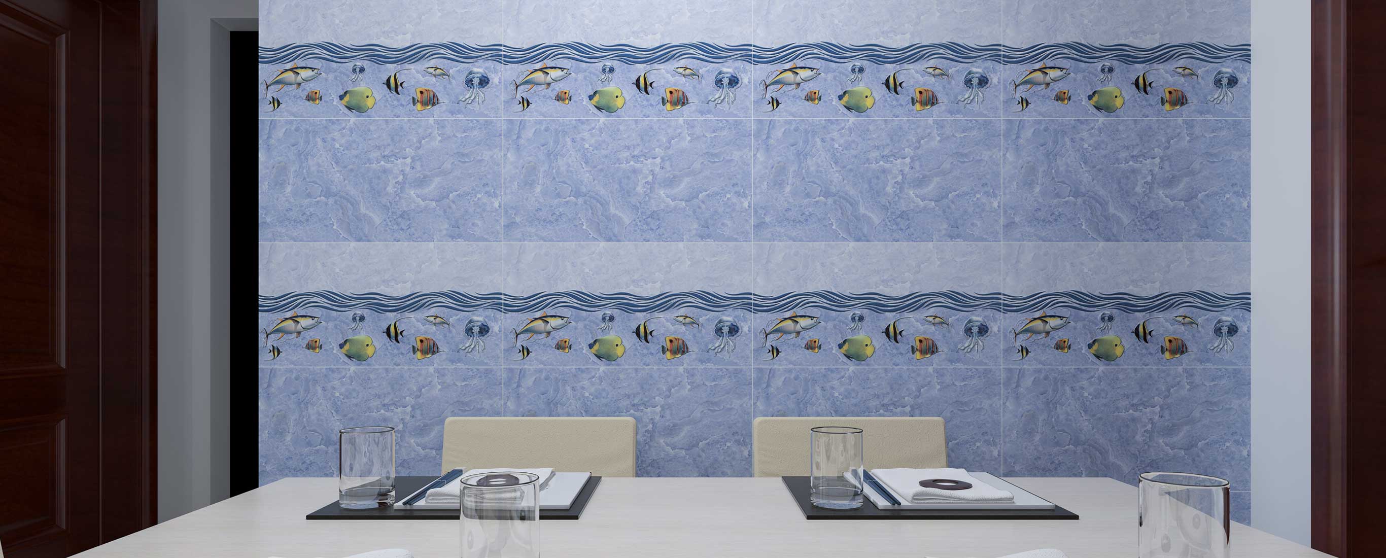 Oceanic Printed Geometric Ceramic Wall Tiles - DBL Ceramics